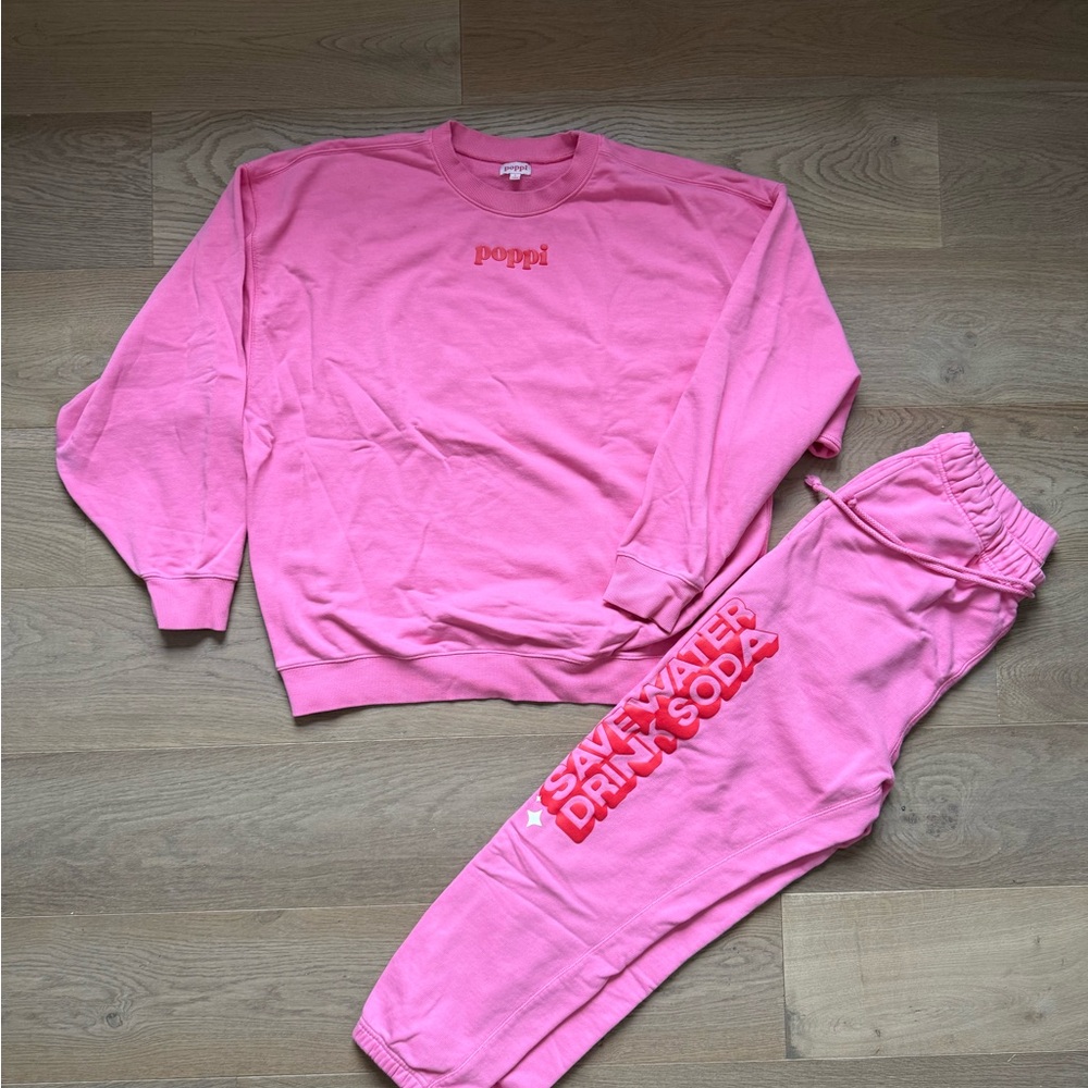 Poppi Pink Sweatshirt and Sweatpants Set